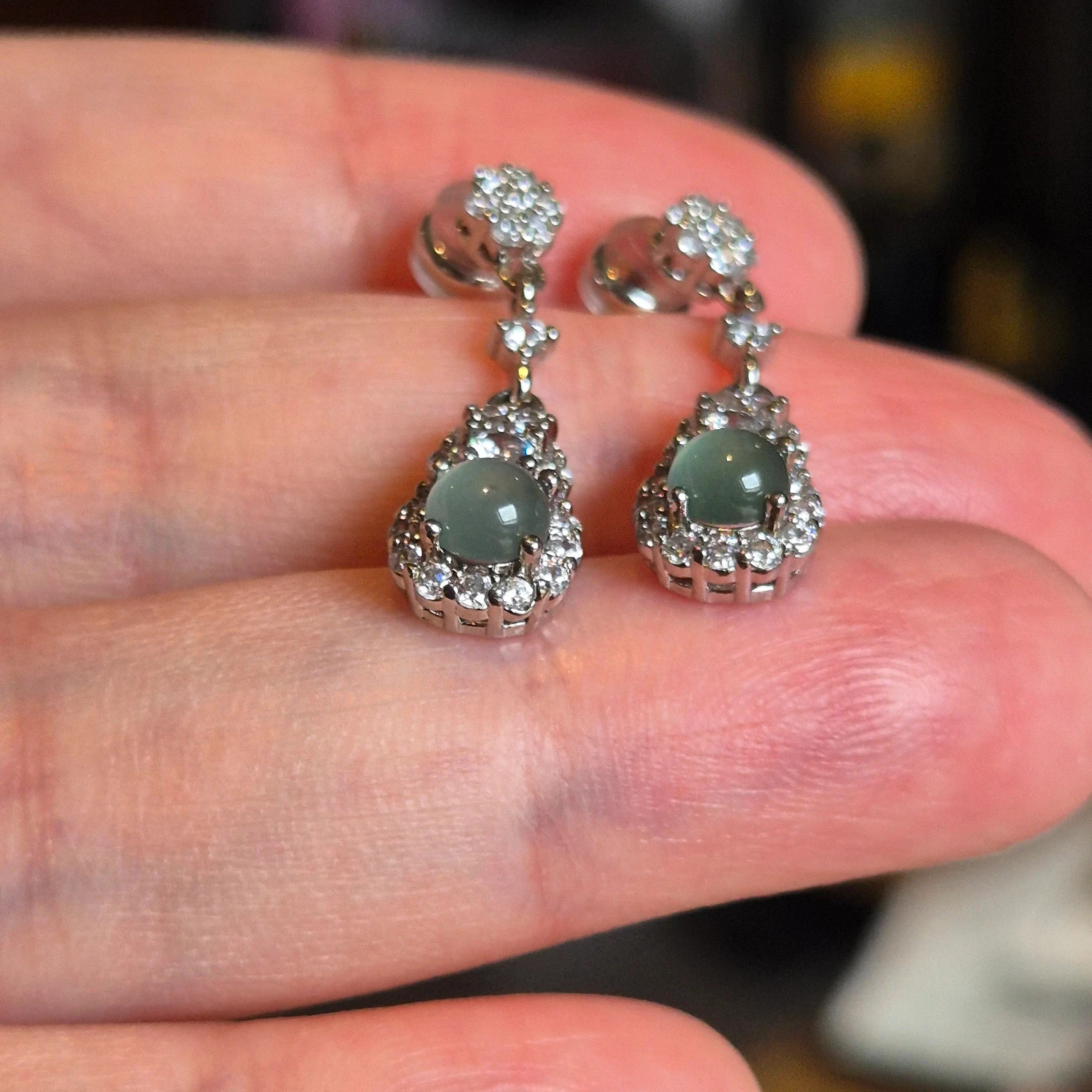 Natuurlijk type A jadeïet jade oorbellen – photo 5